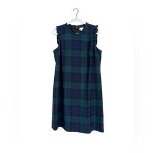 J. Crew Navy and Green Plaid Dress